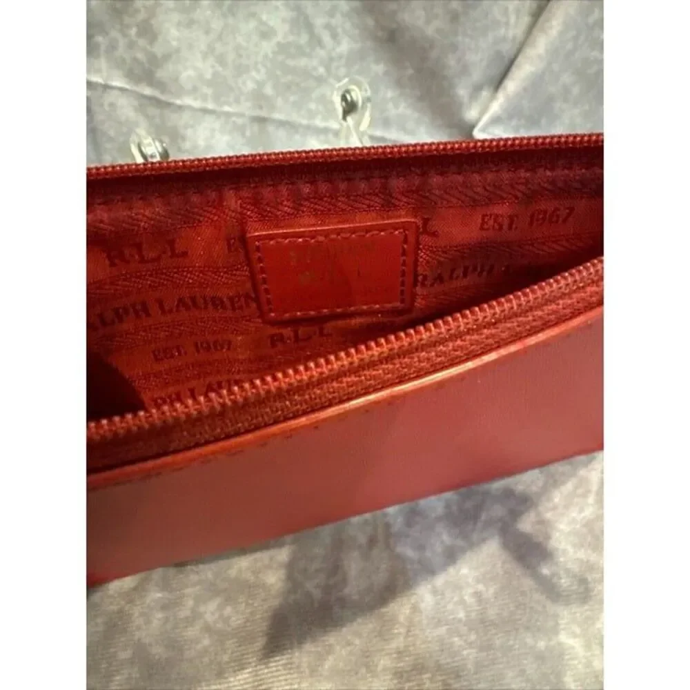 Lauren‎ Ralph Lauren Plain Red Leather Clutch Bag/Wristlet